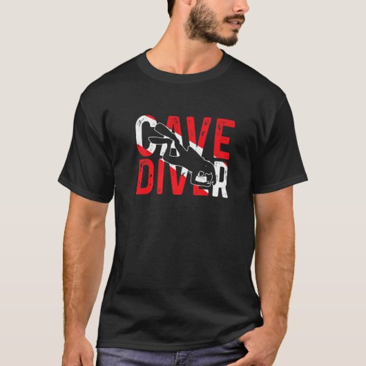 Speleologie-cav van de spelunking Cave Diving T-shirt (Voorkant)