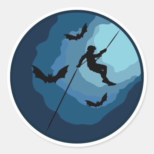 Speleologie in Cave Spelunking Ronde Sticker (Voorkant)