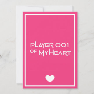 "Speler 001 van mijn hart" liefdeskaart Feestdagenkaart
