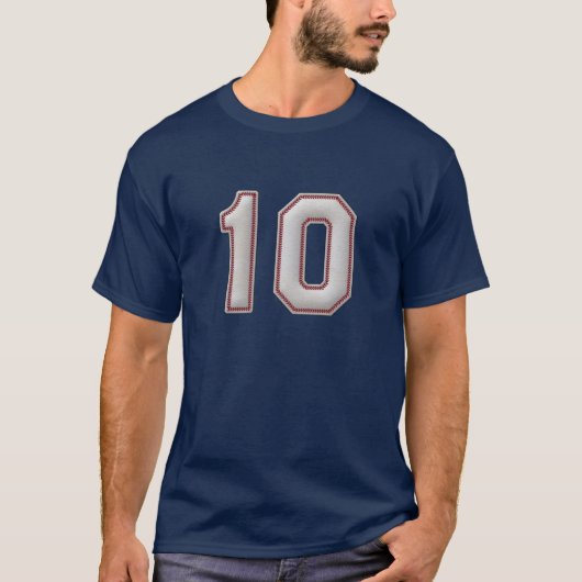 Speler 10 - Koel Baseball Stitches T-shirt (Voorkant)