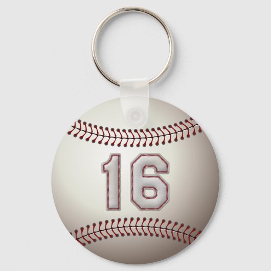 Speler 16 - Koel Baseball Stitches Sleutelhanger (Voorkant)