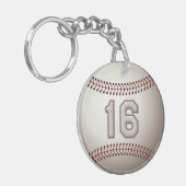 Speler 16 - Koel Baseball Stitches Sleutelhanger (Voorkant Links)