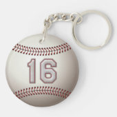 Speler 16 - Koel Baseball Stitches Sleutelhanger (Achterkant)