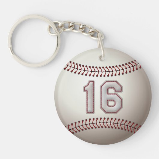 Speler 16 - Koel Baseball Stitches Sleutelhanger (Voorkant)