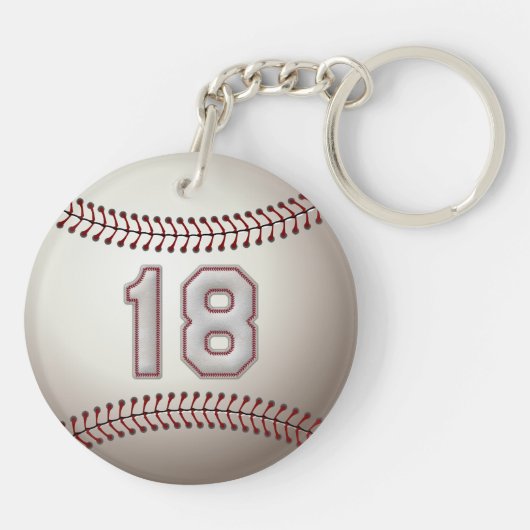 Speler 18 - Koel Baseball Stitches Sleutelhanger (Achterkant)