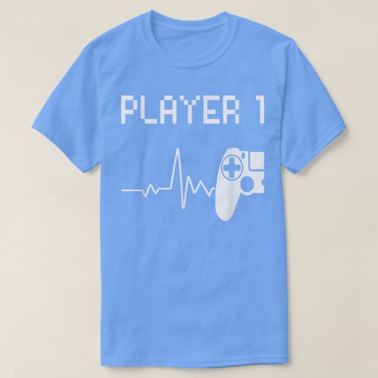 Speler 1 Hartslag Videospel Koppel Matching Game T-shirt (Design voorkant)