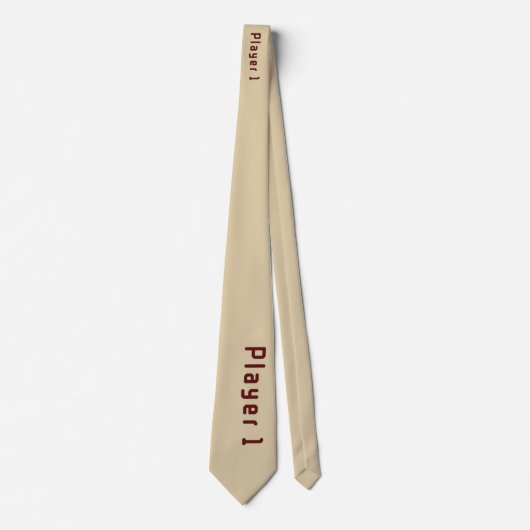 Speler 1 in diep rood op beige stropdas (Voorkant)