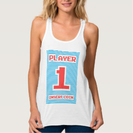 Speler 1, Speler 1, Arcade, Geek, Gamer Tanktop