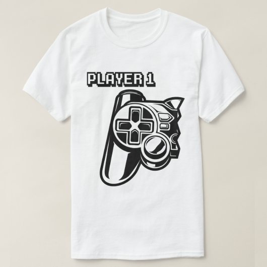 Speler 1 Speler 2 Gamer Koppel T-shirt (Design voorkant)