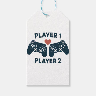 Speler 1 Speler 2 Koppel Gamer Sticker Cadeaulabel