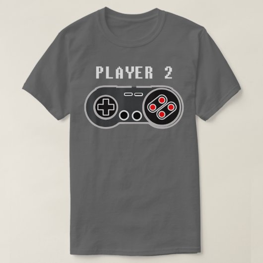 Speler 2 Retro Video Game Controller T-shirt (Design voorkant)