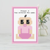 Speler 3 ingevoerd spel Baby Girl Aankomst Kaart (Staand voorkant)