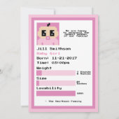 Speler 3 ingevoerd spel Baby Girl Aankomst Kaart (Achterkant)