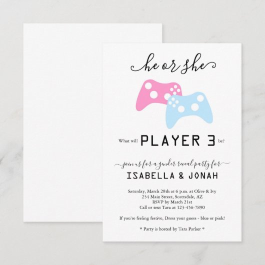 Speler 3 VideoSpel Gendergelijkheid openbaart de U Kaart (Voorkant / Achterkant)