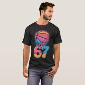 Speler 67 Nummer 67e B-Bal Basketbal Ijs T-shirt (Voorkant volledig)