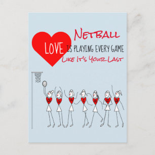 Speler Clipart en Motivatie Netball Quote Briefkaart