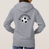 Speler Club of Team, Naam aan achterzijde, Grijze  Hoodie (Achterkant)