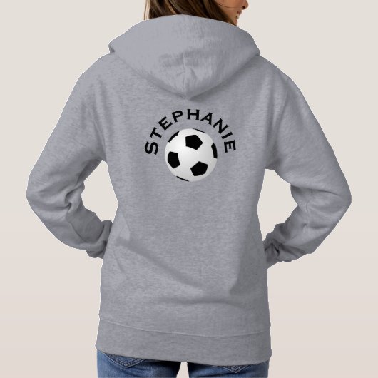 Speler Club of Team, Naam aan achterzijde, Grijze  Hoodie (Achterkant)