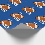 Speler Football Blauw Cadeaupapier (Hoek)