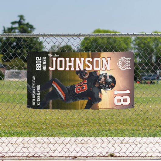 Speler Foto Senior Voetbalspeler Homecoming Spandoek (Insitu)