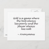 Speler Les Goed Golf Design Briefkaart (Voorkant / Achterkant)