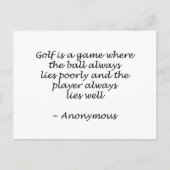 Speler Les Goed Golf Design Briefkaart (Voorkant)