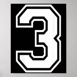 Speler met nummer 3-shirt Spelersnummer op de acht Poster