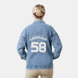Speler naam en nummer Sport Jersey Denim Jacket