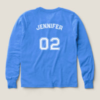 Speler Naam Jersey Nummer Meisjes Blauw Lange Mouw