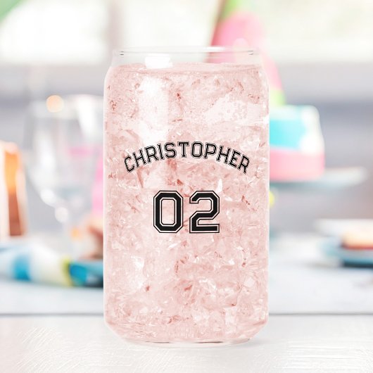 Speler Naam Jersey Nummer Spel Dag Feest Sport Blikvorm Glas