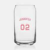 Speler Naam Jersey Nummer Sportspel Dag Party Blikvorm Glas (Voorkant)