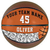 Speler Naam Team Naam Nummer Bal Patroon Basketbal (Voorkant)