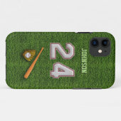 Speler nr. 24 - Koel Baseball Stitches Case-Mate iPhone Case (Achterkant (horizontaal))