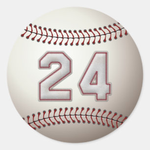 Speler nr. 24 - Koel Baseball Stitches Ronde Sticker