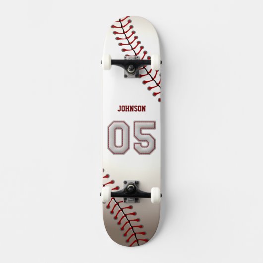 Speler Nummer 05 - Koele Honkbal Stiksels Persoonlijk Skateboard (Voorkant)