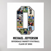 Speler nummer 0 Senior Sport Team Fotocollage Poster (Voorkant)