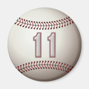 Speler nummer 11 - Cool Baseball Stitches Magneet