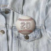 Speler nummer 20 - Koel de Pins van Baseball Stitc Ronde Button 7,6 Cm (In situ)