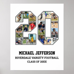 Speler nummer 20 Senior Sport Team Fotocollage Poster