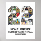 Speler nummer 22 Senior Sports Team Fotocollage Poster (Voorkant)