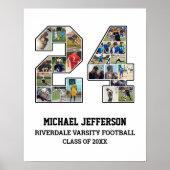Speler nummer 24 Senior Sport Team Fotocollage Poster (Voorkant)