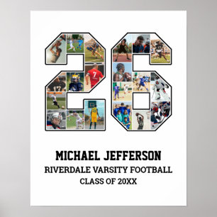 Speler nummer 26 Senior Sports Team Fotocollage Poster