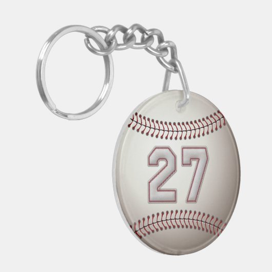 Speler nummer 27 - Koel Baseball-titels Sleutelhanger (Voorkant Links)