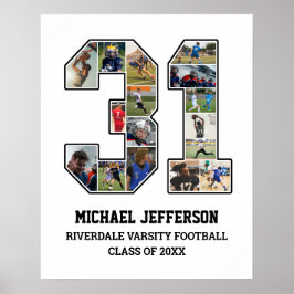 Speler nummer 31 Senior Sports Team Fotocollage Poster