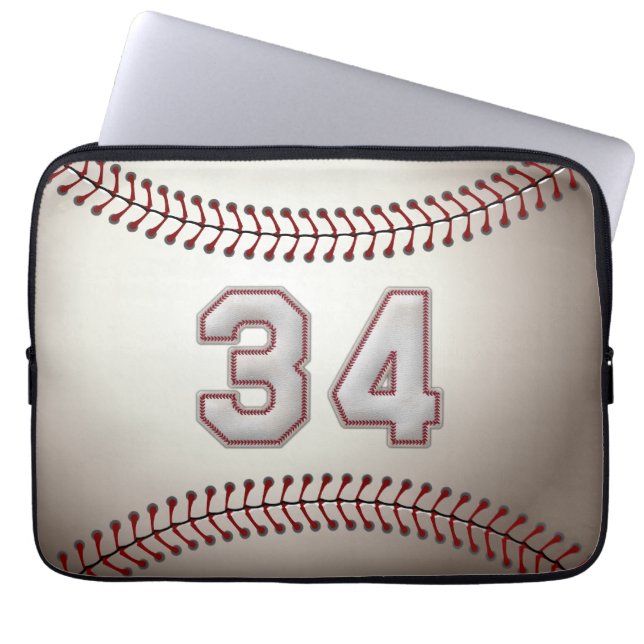 Speler nummer 34 - Koel Baseball-titels Laptop Sleeve (Voorkant)