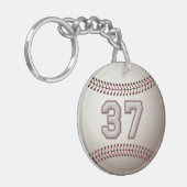 Speler nummer 37 - Koel Baseball-titels Sleutelhanger (Voorkant Links)