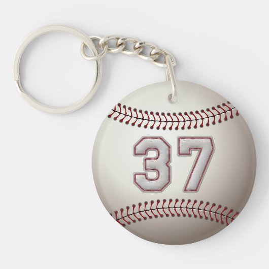 Speler nummer 37 - Koel Baseball-titels Sleutelhanger (Voorkant)