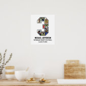 Speler nummer 3 Senior Sport Team Fotocollage Poster (Keuken)