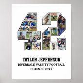 Speler nummer 42 Senior Sports Team Fotocollage Poster (Voorkant)