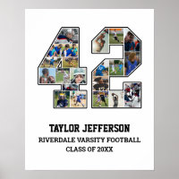Speler nummer 42 Senior Sports Team Fotocollage